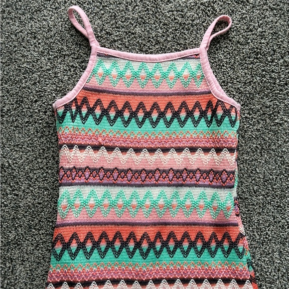 Shein Girl’s Pink/Orange/Green Crochet Style Dress, Size 7Y - Picture 2 of 8